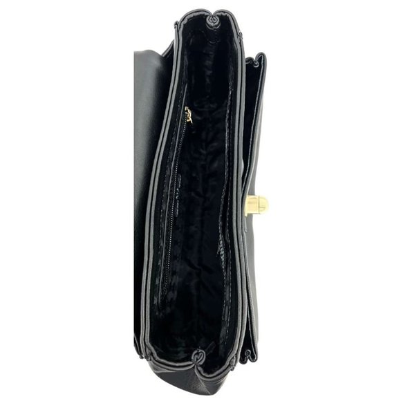 Karl Lagerfeld | Women's Lucien Satchel | Black | 10" X 6.25" - Picture 4 of 5